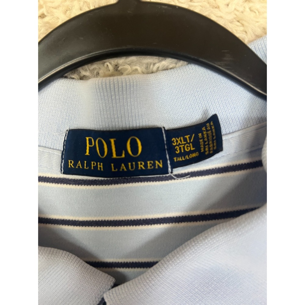 Polo Ralph Lauren Shirt Mens 3XLT Blue Striped Classic Preppy Basic - Picture 3 of 9